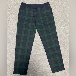 LOFT Women’s Plaid Pants in Green and Navy